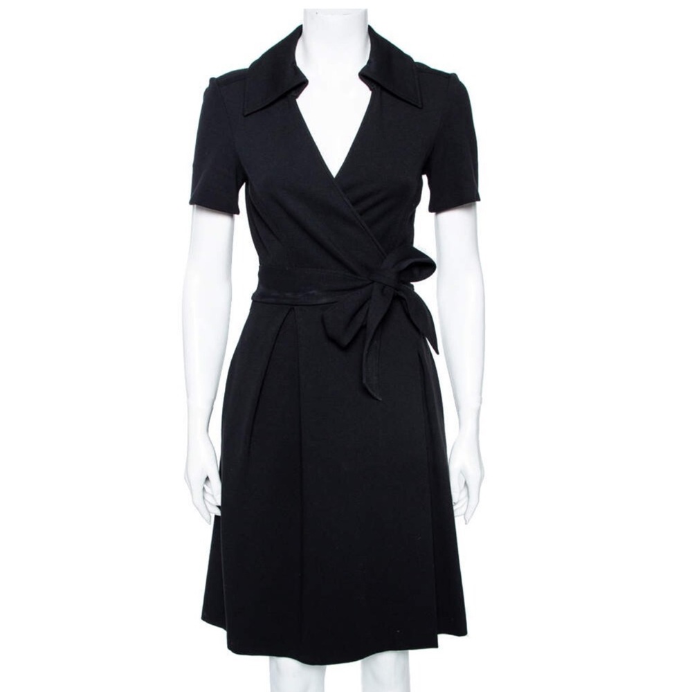 Daniel P Rebecca Black Sheath Dress with Notched Collar